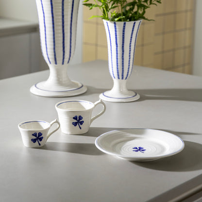 Klevering Plate Anouk Clover Set Of 2 D- 21 cm H- 2.5 cm Porcelain