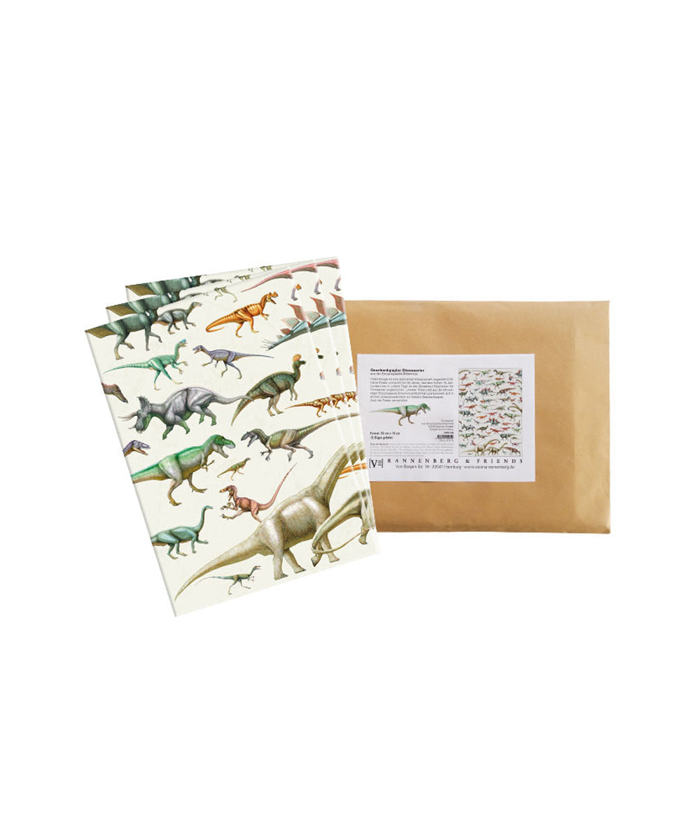 Wrapping Paper Dinosaur - set illustrated dinosaur-themed notepads colorful