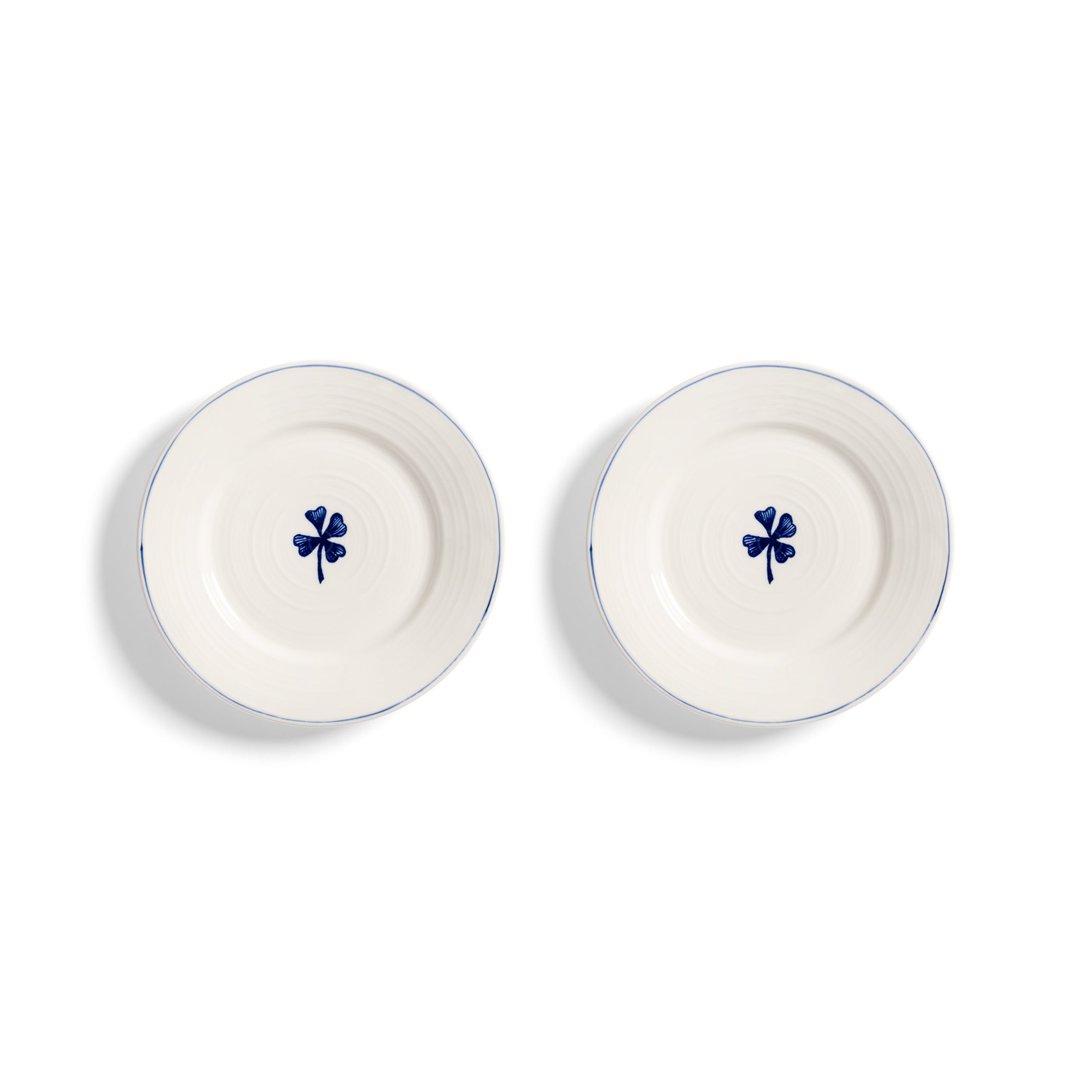 Klevering Plate Anouk Clover Set Of 2 D- 21 cm H- 2.5 cm Porcelain