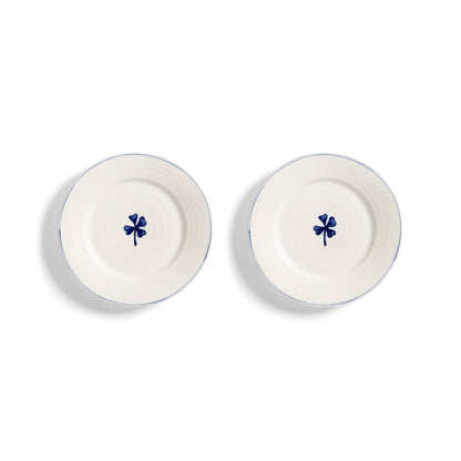 Klevering Plate Anouk Clover Set Of 2 D- 21 cm H- 2.5 cm Porcelain