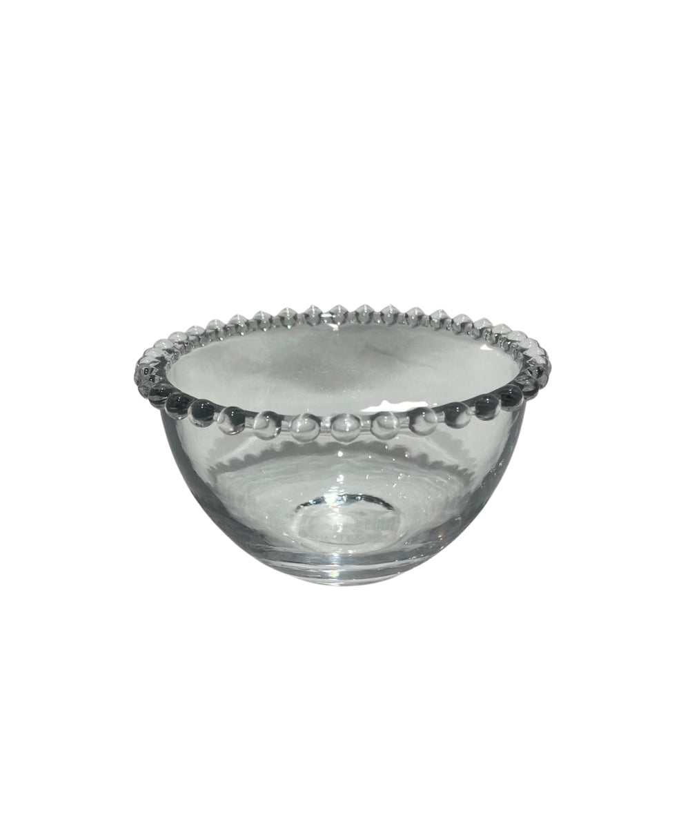 Glass Fruit Washing Bowl - clear glass bowl decorative beaded