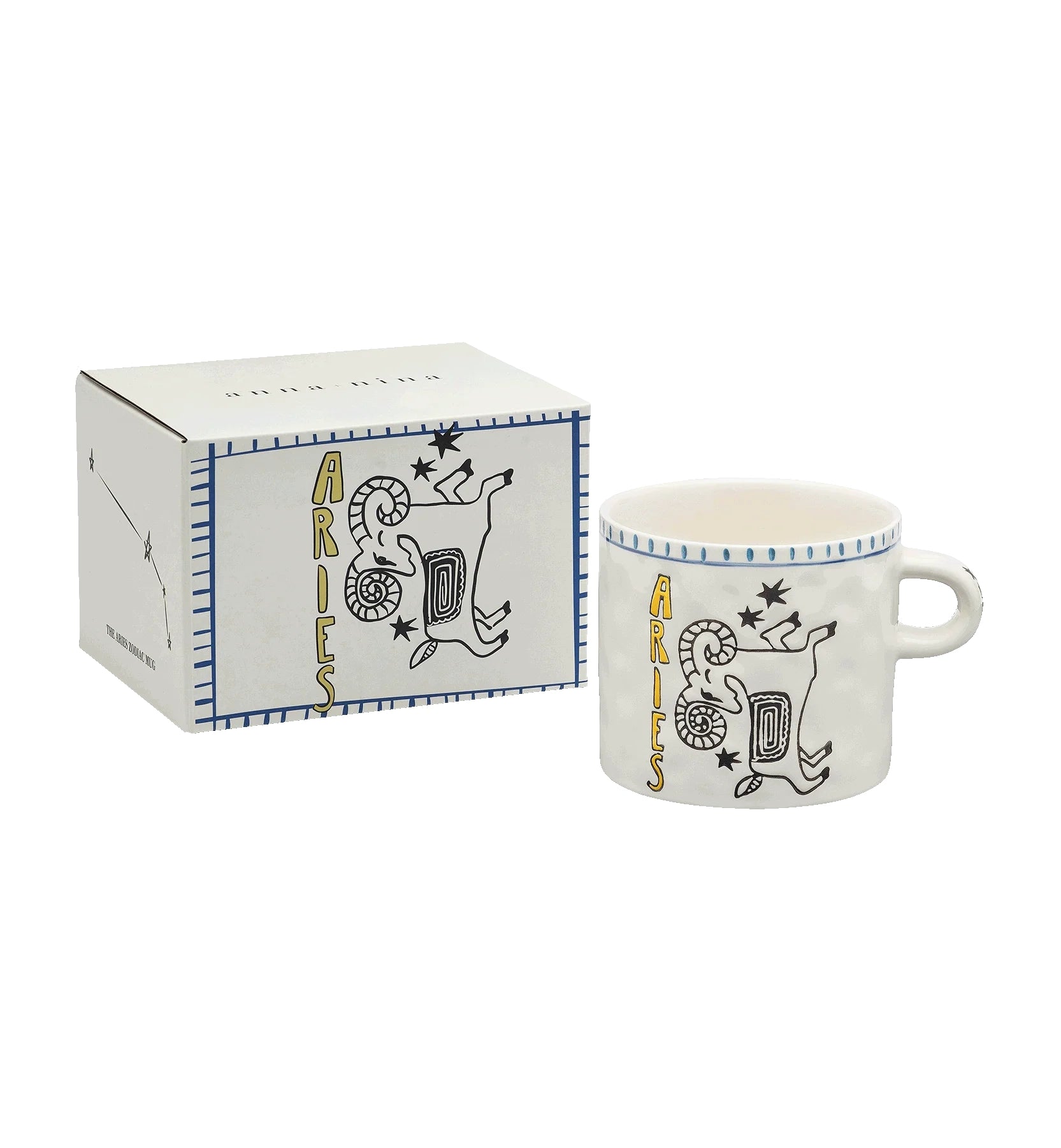 Anna + Nina Aries Zodiac Tea Mug H- 9 cm D- 10 cm Ceramic