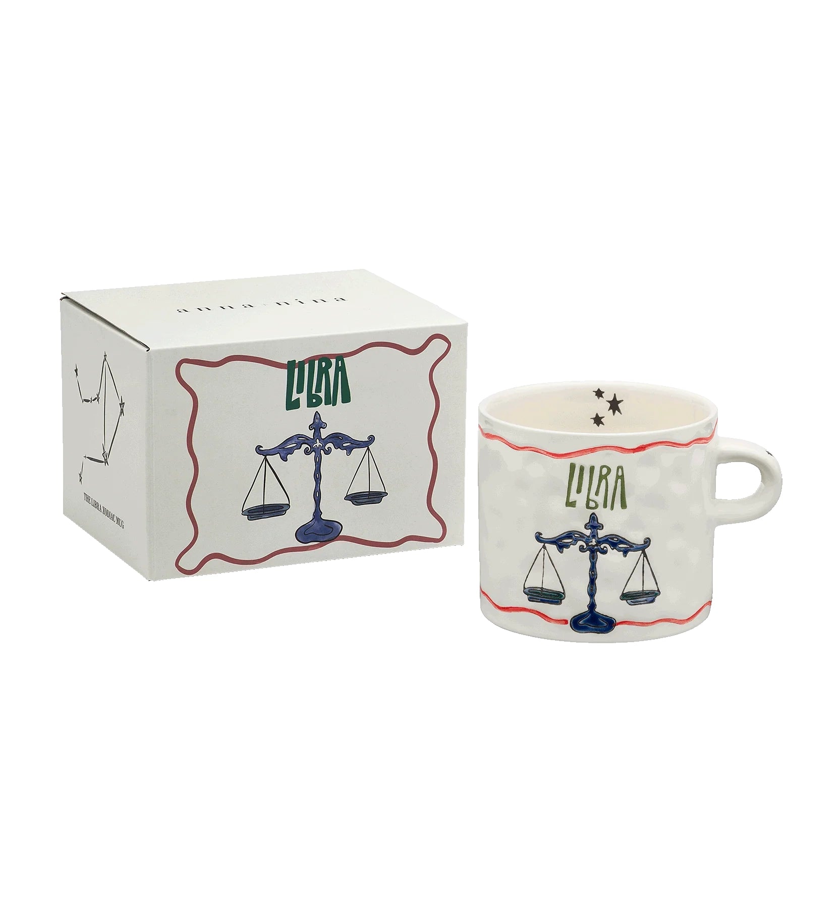 Anna + Nina Libra Zodiac Tea Mug H- 9 cm D- 10 cm Ceramic.