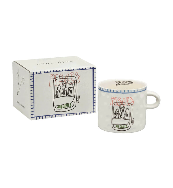 Anna + Nina Pisces Zodiac Tea Mug - 9 cm D- 10 cm Ceramic