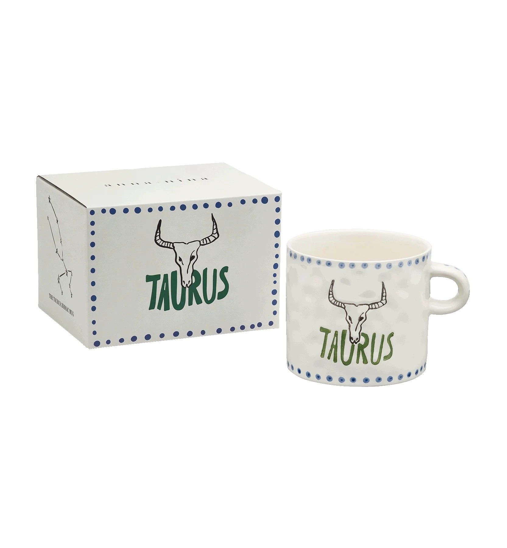 Anna + Nina Taurus Zodiac Tea Mug H- 9 cm D- 10 cm Ceramic