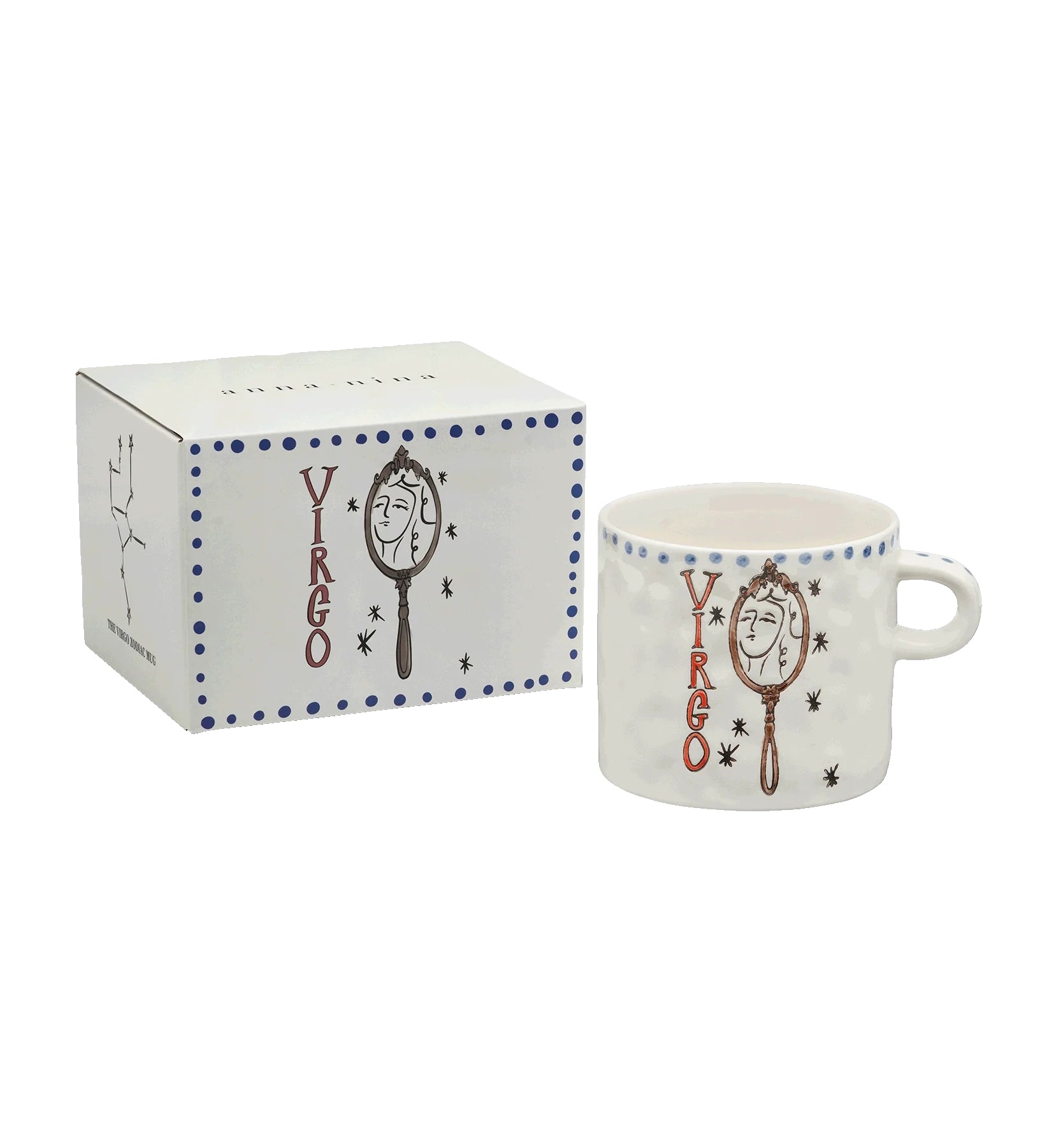 Anna + Nina Virgo Zodiac Tea Mug H- 9 cm D- 10 cm Ceramic
