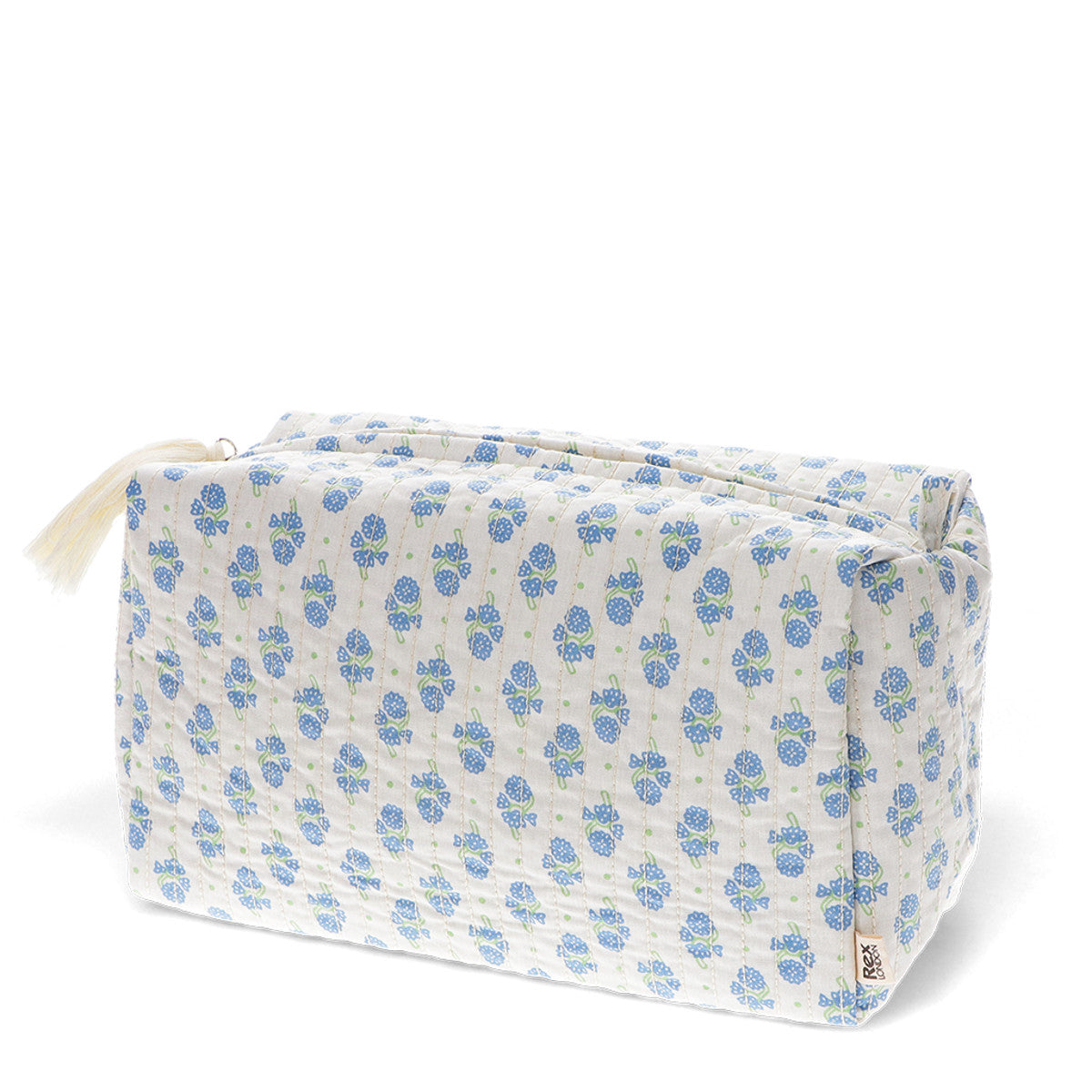 Rex London Quilted wash bag - Cornflower L- 25 cm W- 12 cm H- 15 cm