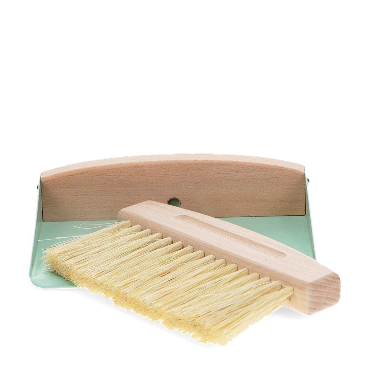 Rex London Wooden table brush and pan set - Pistachio L- 15.2 cm W- 10.5 cm H- 4 cm