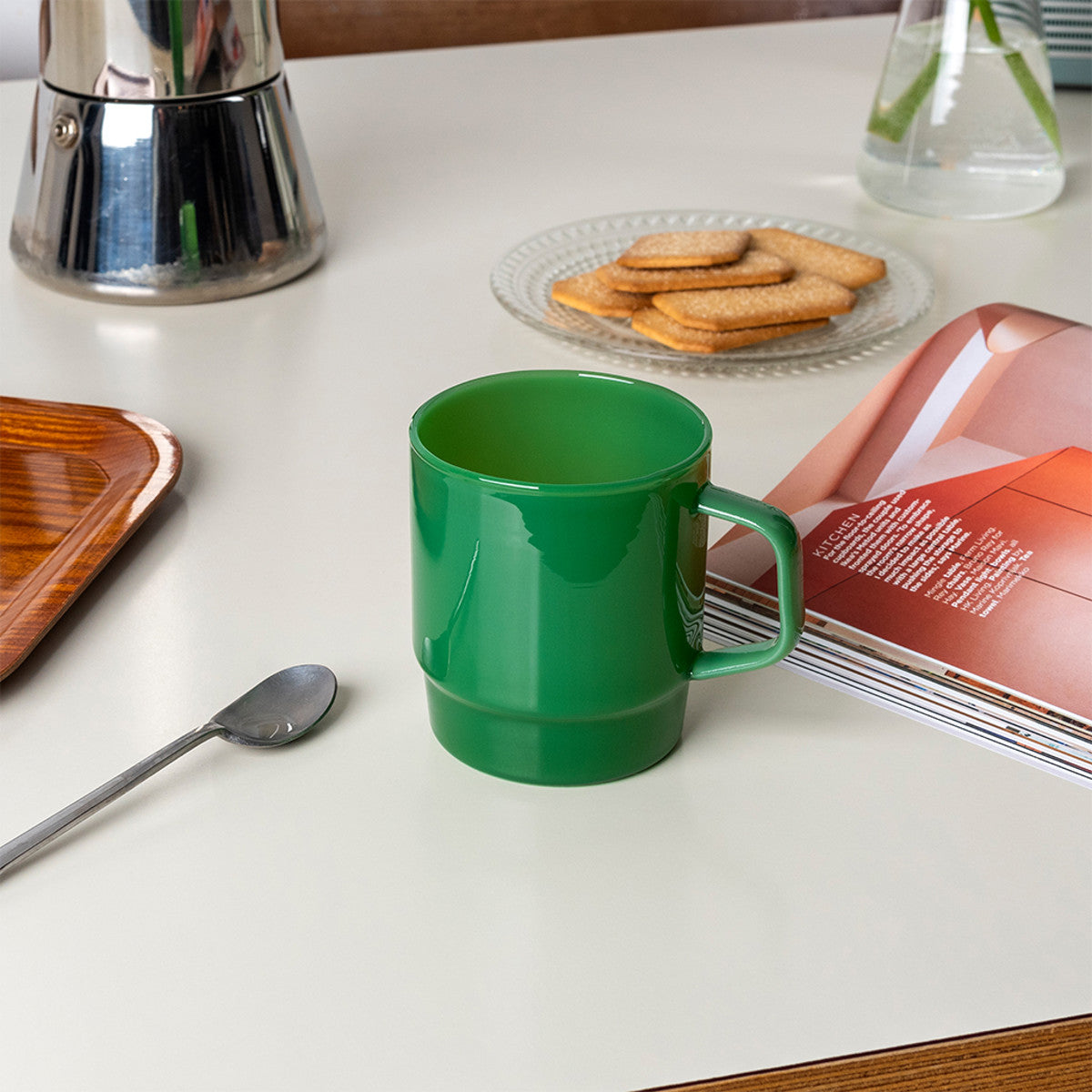 Rex London Stacking glass coffee cup 280 ml - Jade green