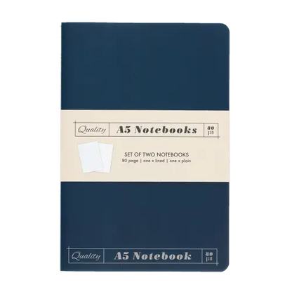 Rex London A5 notebooks (set of 2) - Orange & blue