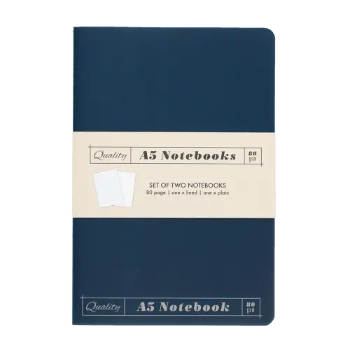 Rex London A5 notebooks (set of 2) - Orange & blue