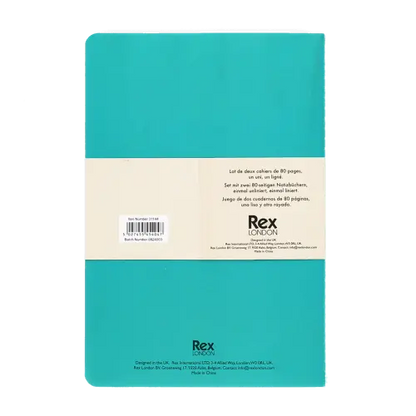 Rex London A5 notebooks (set of 2) - Green & aqua