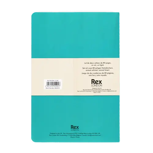 Rex London A5 notebooks (set of 2) - Green & aqua