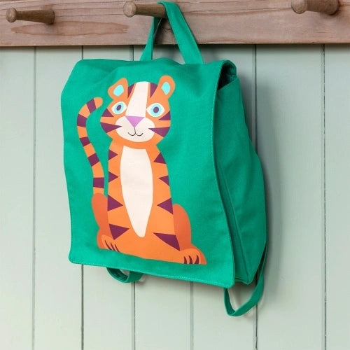 Rex London Mini children's canvas backpack - Tiger L- 7.8 cm W- 23.5 cm H- 21 cm