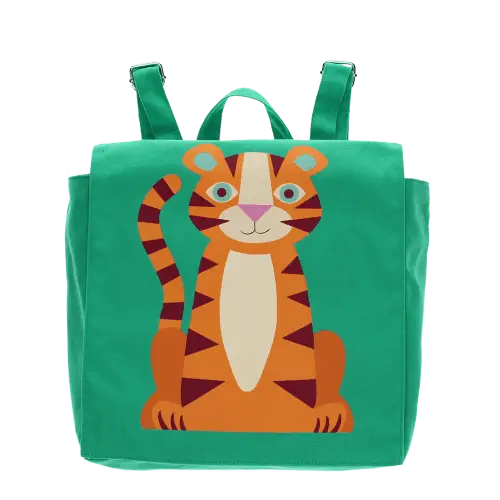 Rex London Mini children's canvas backpack - Tiger L- 7.8 cm W- 23.5 cm H- 21 cm