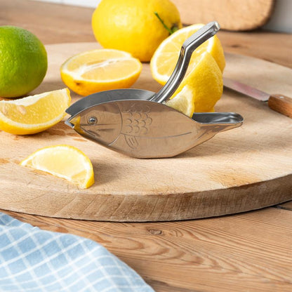 Rex London Stainless steel lemon wedge squeezer - Fish L- 12.6 cm W- 2.7 cm H- 6.7 cm