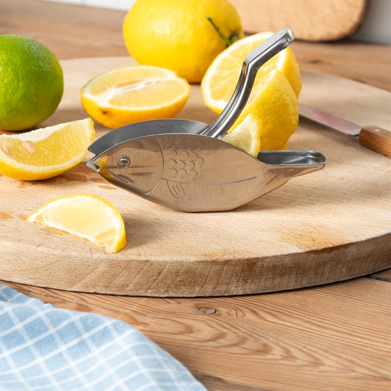 Rex London Stainless steel lemon wedge squeezer - Fish L- 12.6 cm W- 2.7 cm H- 6.7 cm
