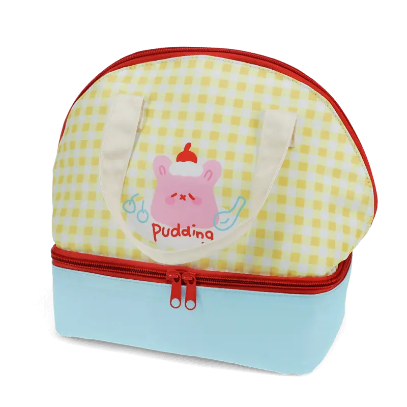 Rex London Dual compartment insulated lunch bag - Kawaii Pudding L- 25 cm W- 16 cm H- 23 cm