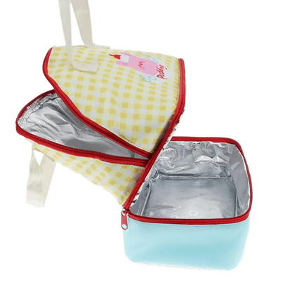Rex London Dual compartment insulated lunch bag - Kawaii Pudding L- 25 cm W- 16 cm H- 23 cm