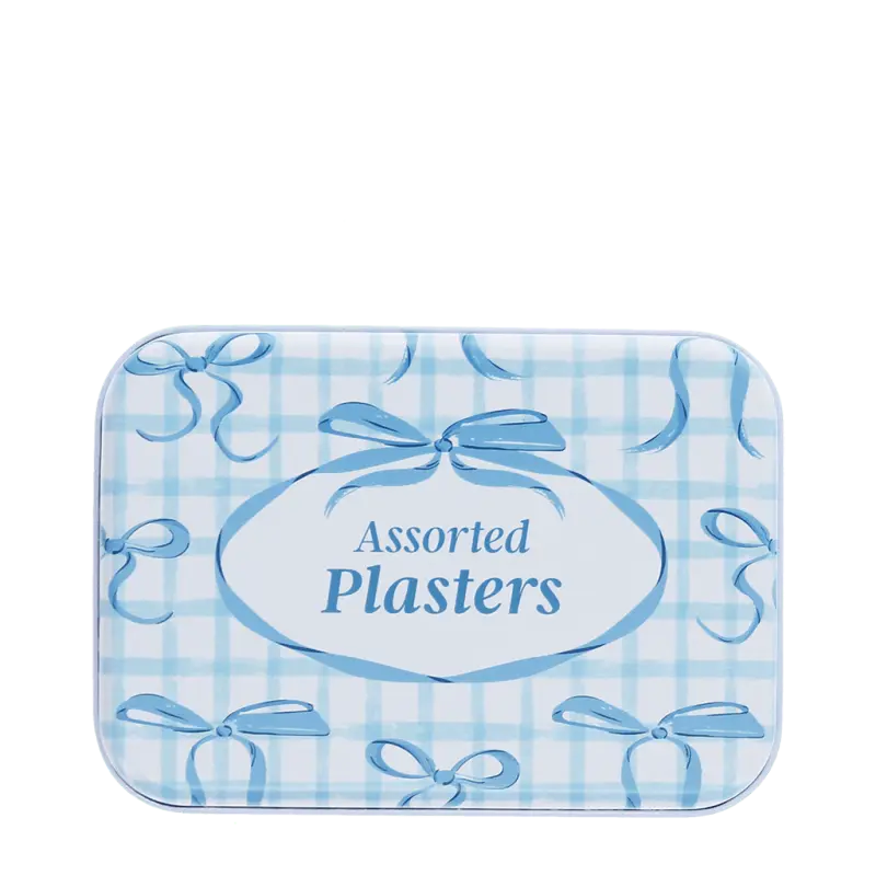 Rex London Plasters in a tin (30 pcs) - Blue Bows L- 10.3 cm W- 7.3 cm H- 2.1 cm