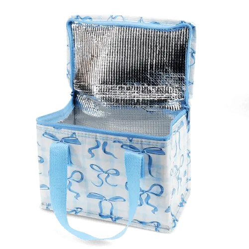 Rex London Insulated lunch bag - Blue Bows L- 21 cm W- 12 cm H- 16 cm