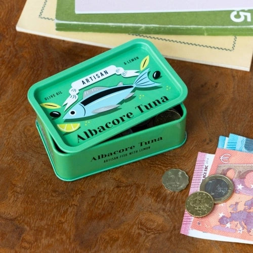 Rex London Mini storage tin with lid - Tuna L- 10 cm W- 6.5 cm H- 3.2 cm