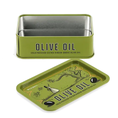 Rex London Mini storage tin with lid - Grove Olive Oil L- 10 cm W- 6.5 cm H- 3.2 cm