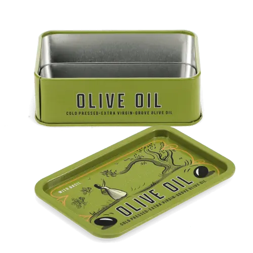 Rex London Mini storage tin with lid - Grove Olive Oil L- 10 cm W- 6.5 cm H- 3.2 cm