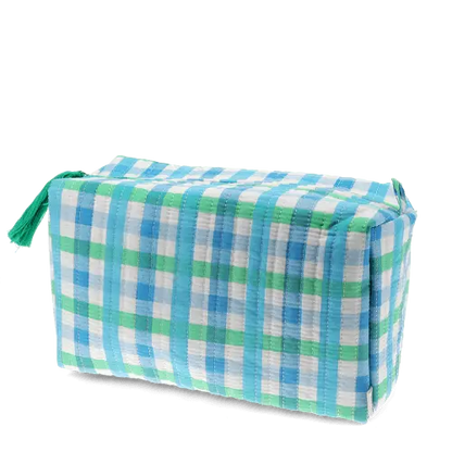 Rex London Quilted wash bag - Blue Gingham L- 25 cm W- 12 cm H- 15 cm