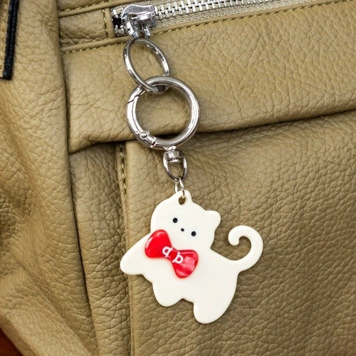 Rex London Keyring bag charm - White kitty cat L- 9 cm W- 4.1 cm H- 0.5 cm