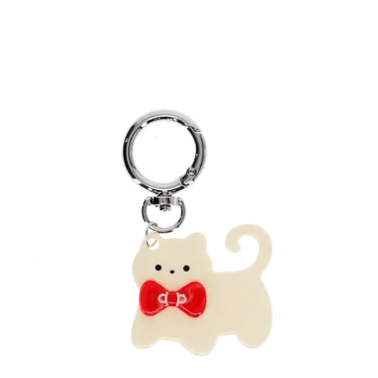 Rex London Keyring bag charm - White kitty cat L- 9 cm W- 4.1 cm H- 0.5 cm