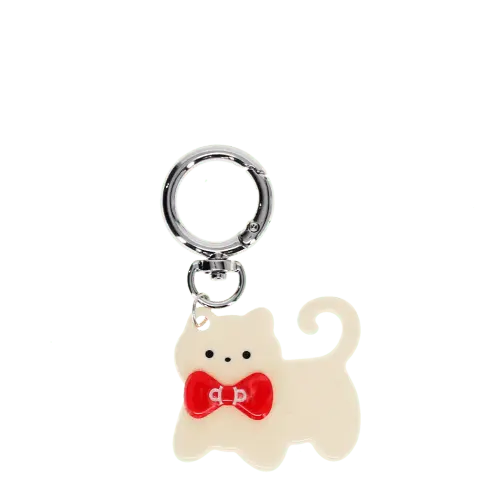 Rex London Keyring bag charm - White kitty cat L- 9 cm W- 4.1 cm H- 0.5 cm