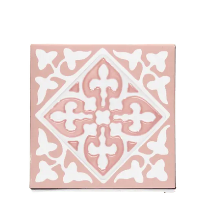 Rex London Ceramic tile coasters (set of 2) - Pink L- 9.4 cm W- 9.4 cm H- 0.8 cm