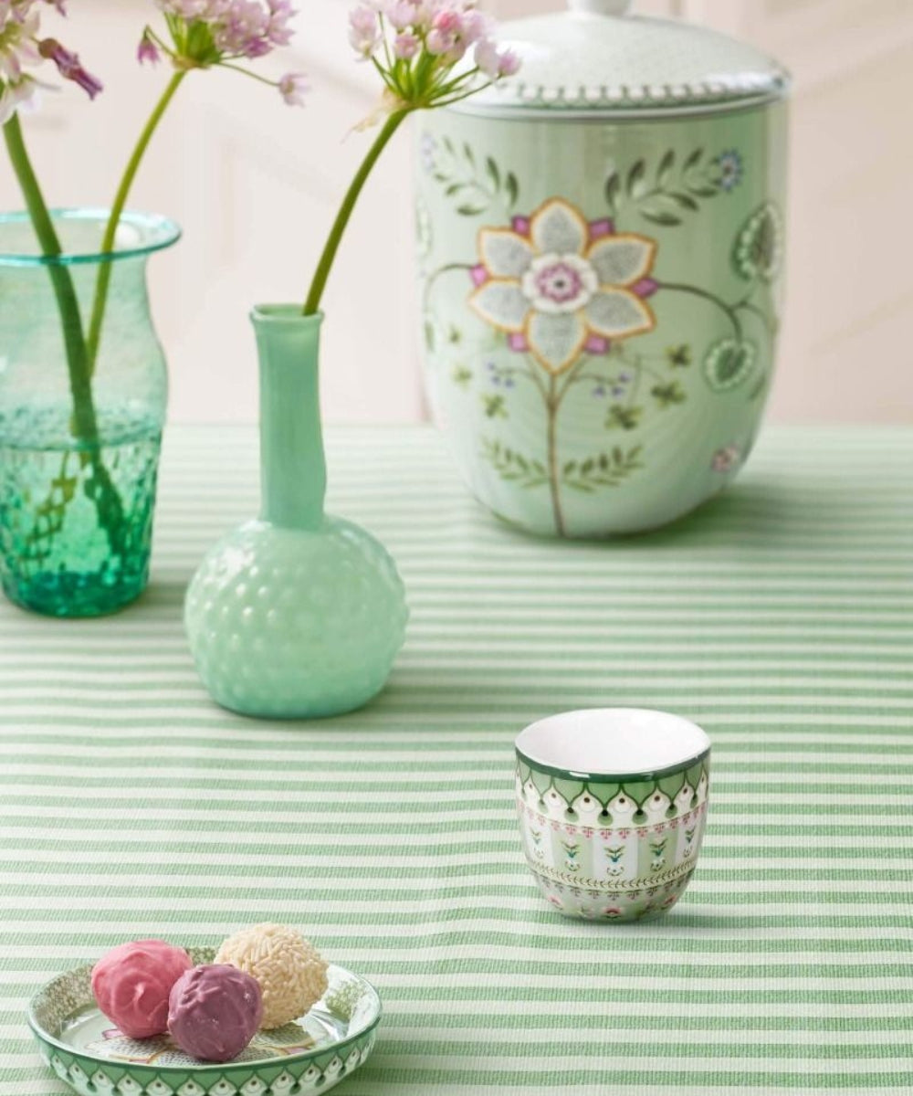 Egg Cup Lily & Lotus Moon Delight Light Green Ø4.7Cm - delicate mint-green ceramic jar floral