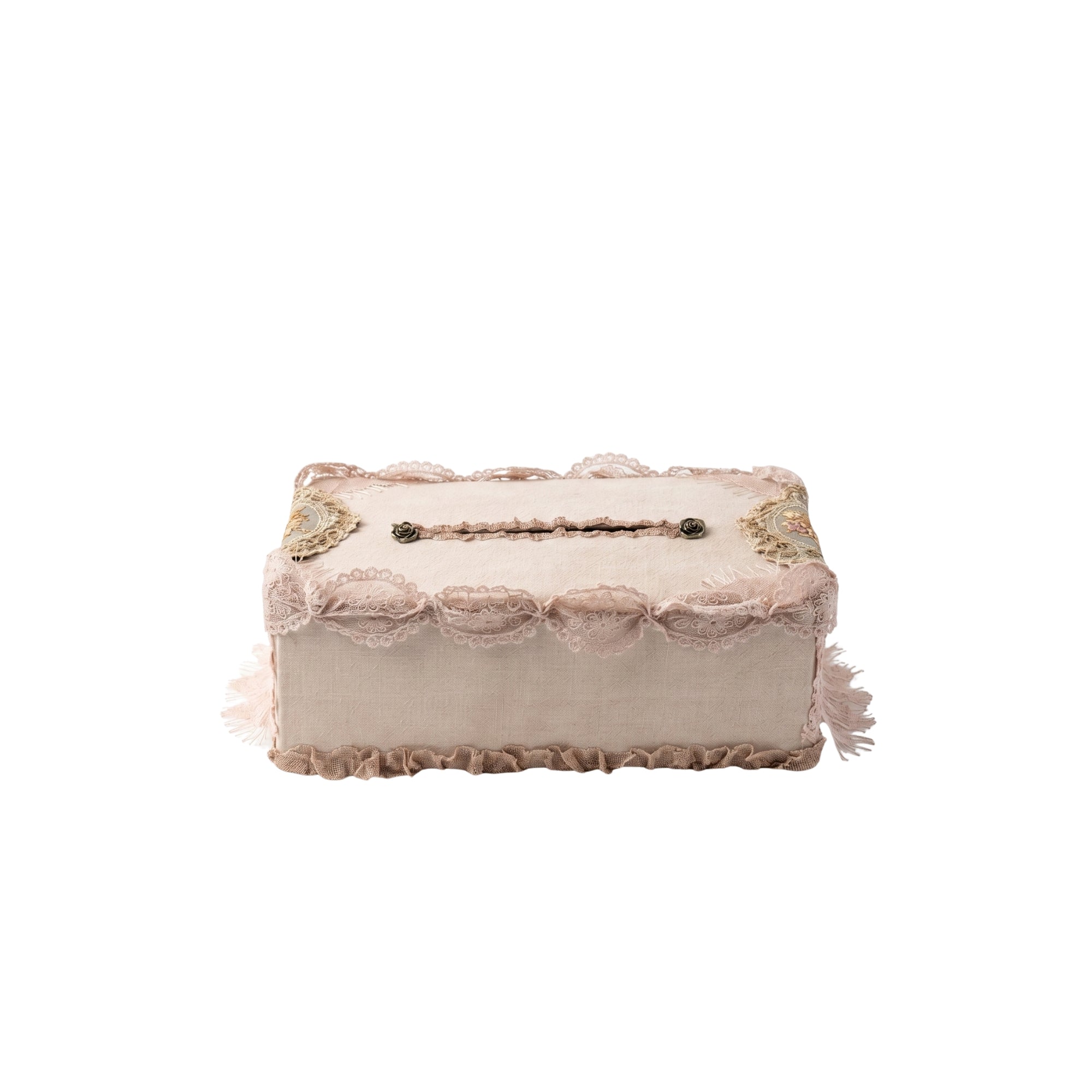 Kabale Tissue Box Cover in Linen Fabric L- 25 cm W- 12 cm Beige