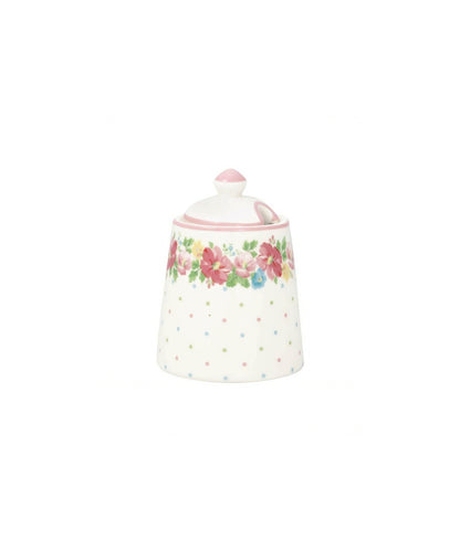 Greengate Sugar Pot Josefina White D- 7.5 cm Stoneware