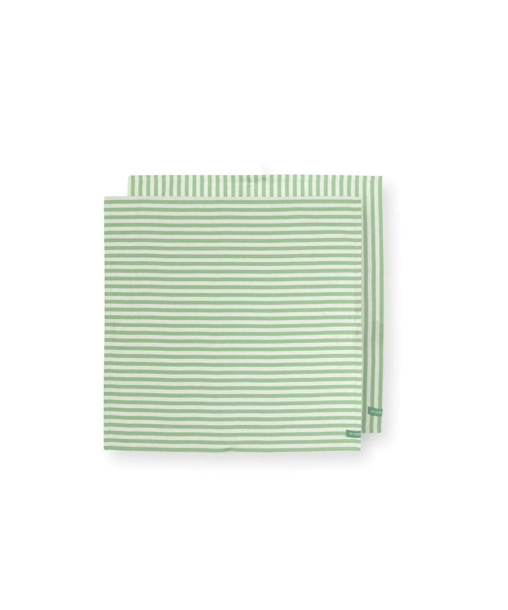 Set/2 Tea Towels Stripes Light Green 65x65cm