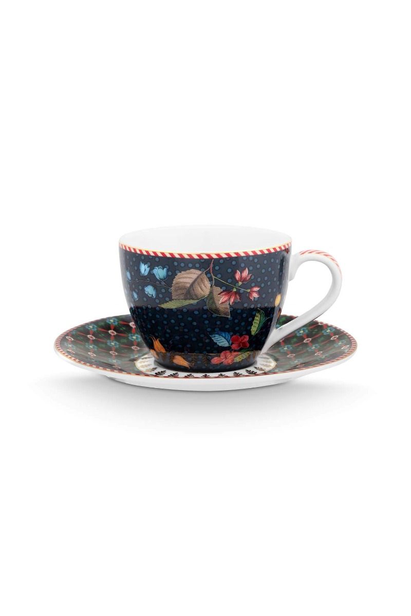 Espresso Cup and Saucer Berry Blues Blue