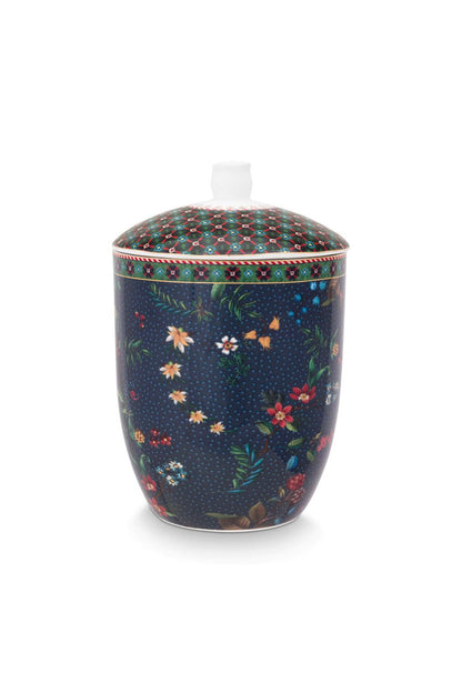 Pip Studio Storage Jar Berry Blues Blue L- 4 cm W- 14 cm H- 20.9 cm Porcelain