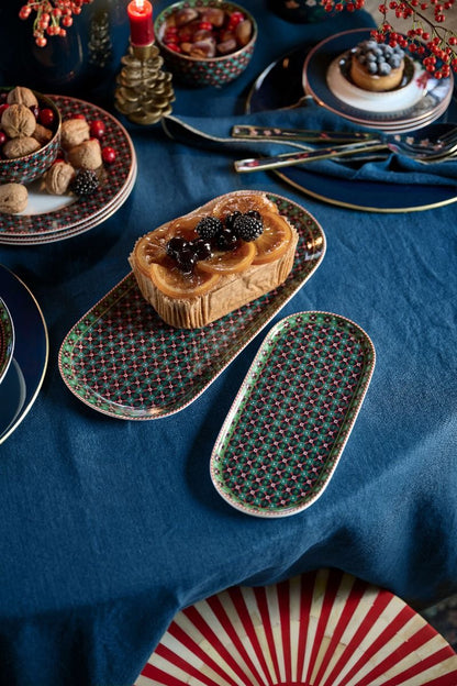 Plate Sugar & Creamer Clover Green 25x12cm