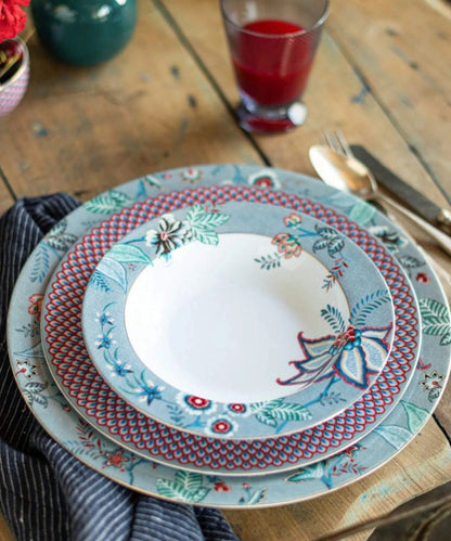 Deep Plate Flower Festival Light Blue (21.5 Cm)