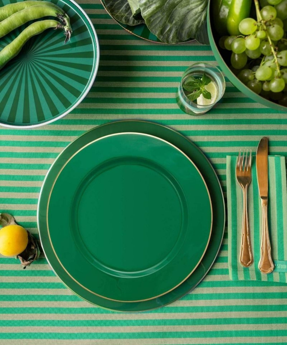 Plate Metal Dark Green 32Cm