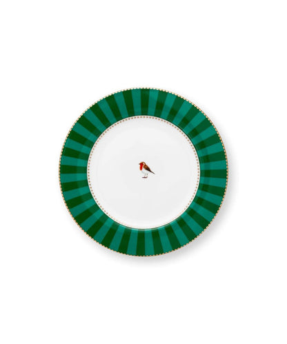 Plate Love Birds Stripes Emerald Green (17 cm)