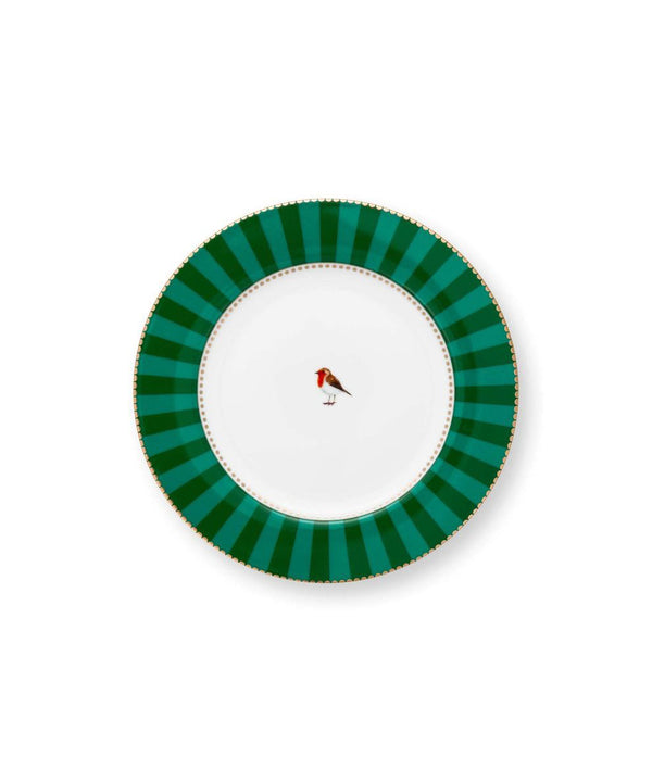 Plate Love Birds Stripes Emerald Green (17 cm)