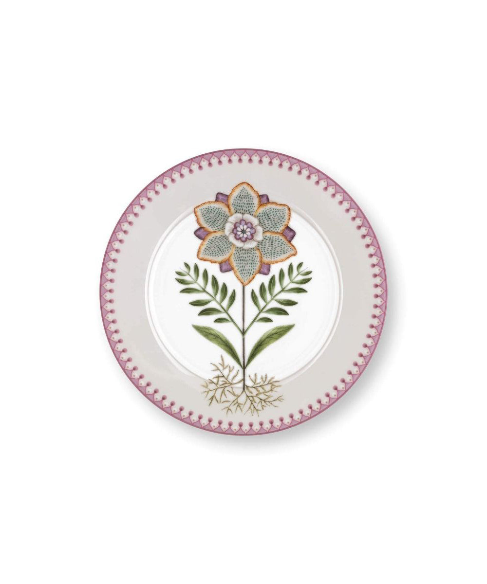 Plate Lily & Lotus Off White 21Cm