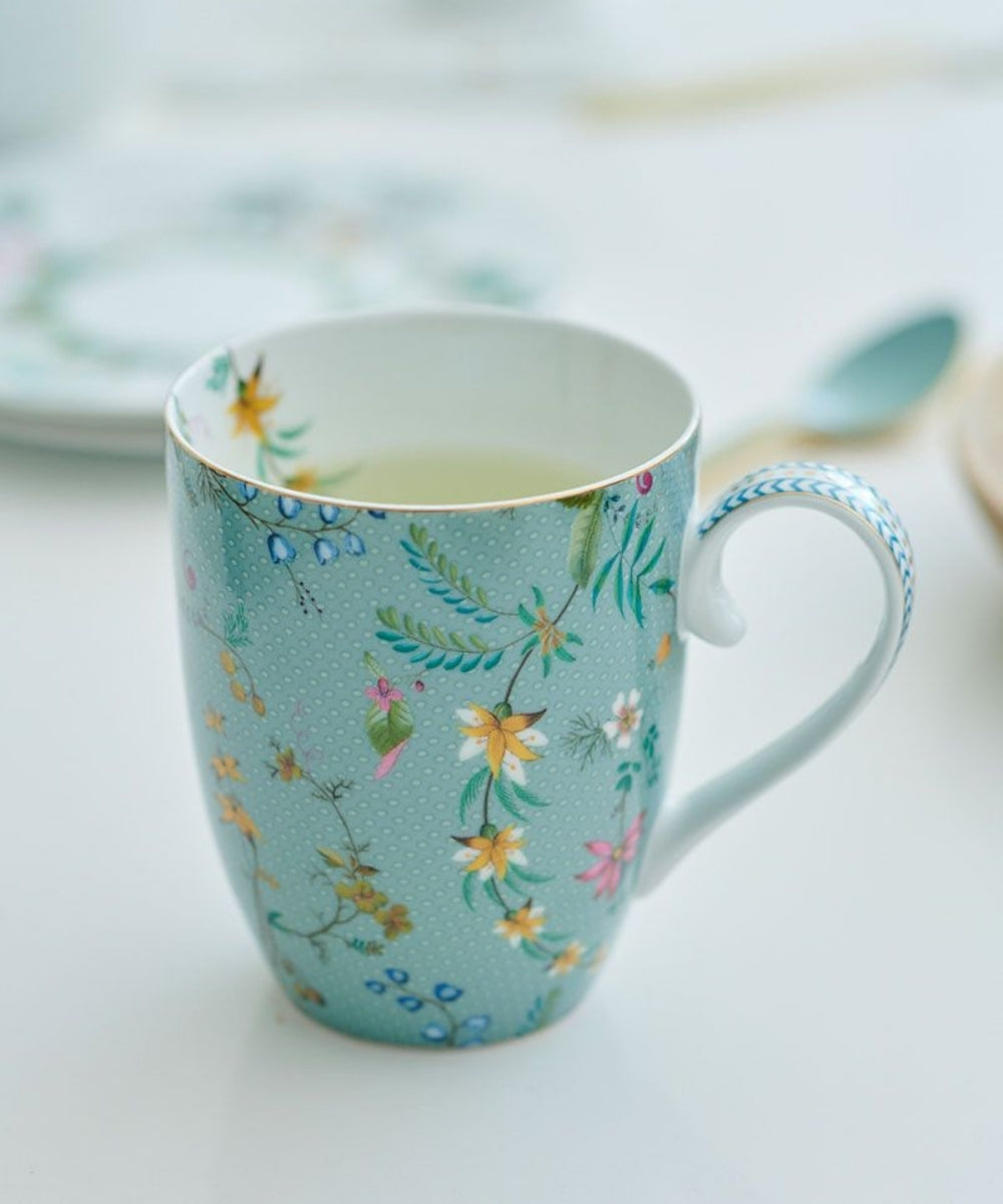 Mug Large Jolie Flowers Blue (350 ml)