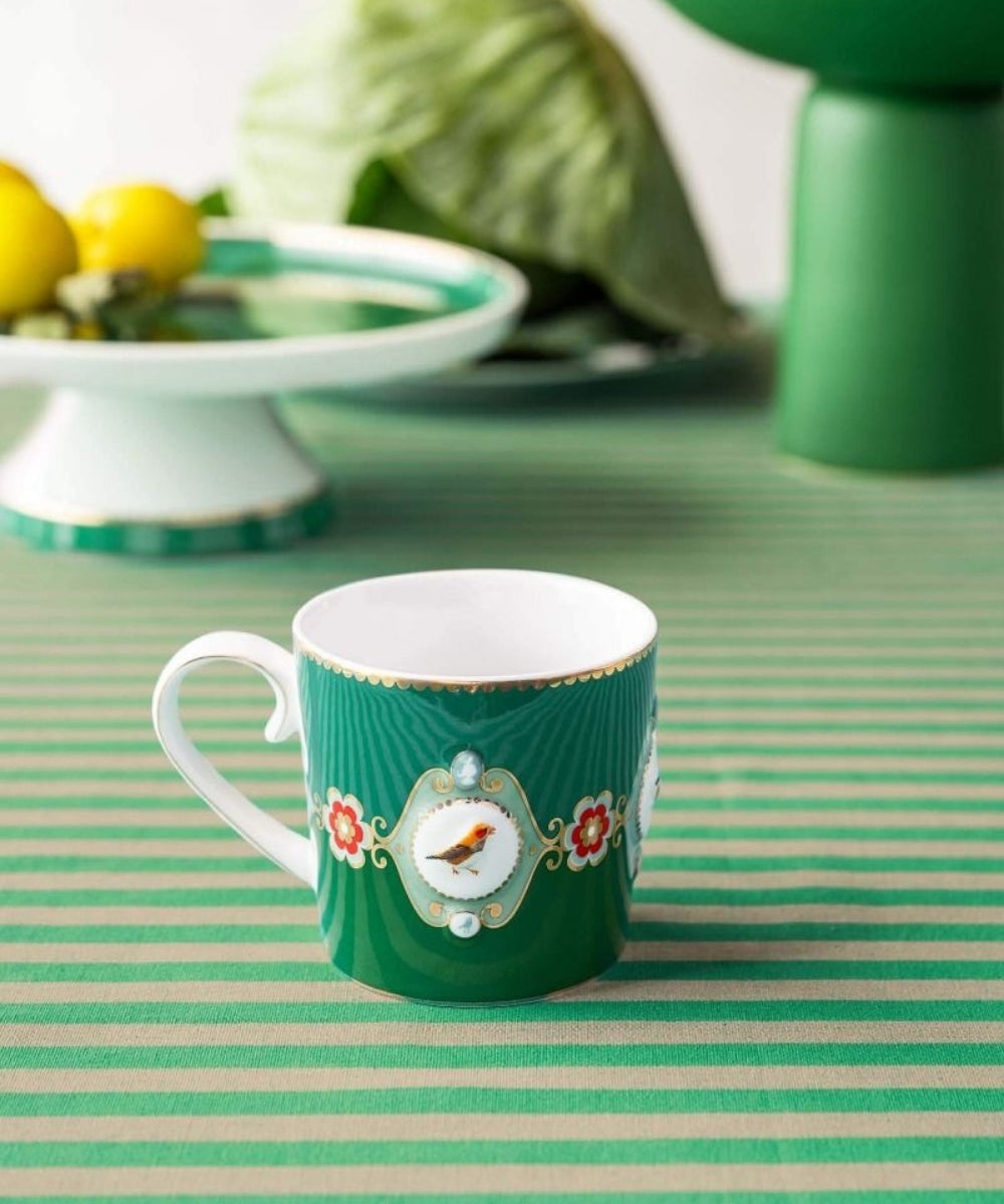 Mug Love Birds Medallion Emerald Green (150 ml)