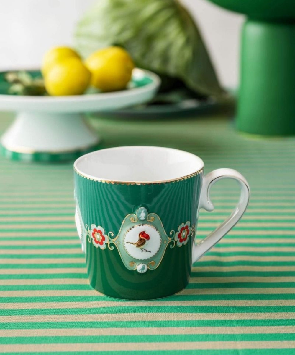 Mug Large Love Birds Medallion Emerald-Green (250 ml)