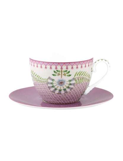 Cup And Saucer Lily & Lotus Tiles Lilac (280 ml)