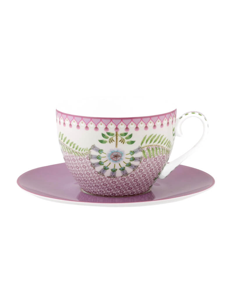 Cup And Saucer Lily & Lotus Tiles Lilac (280 ml)